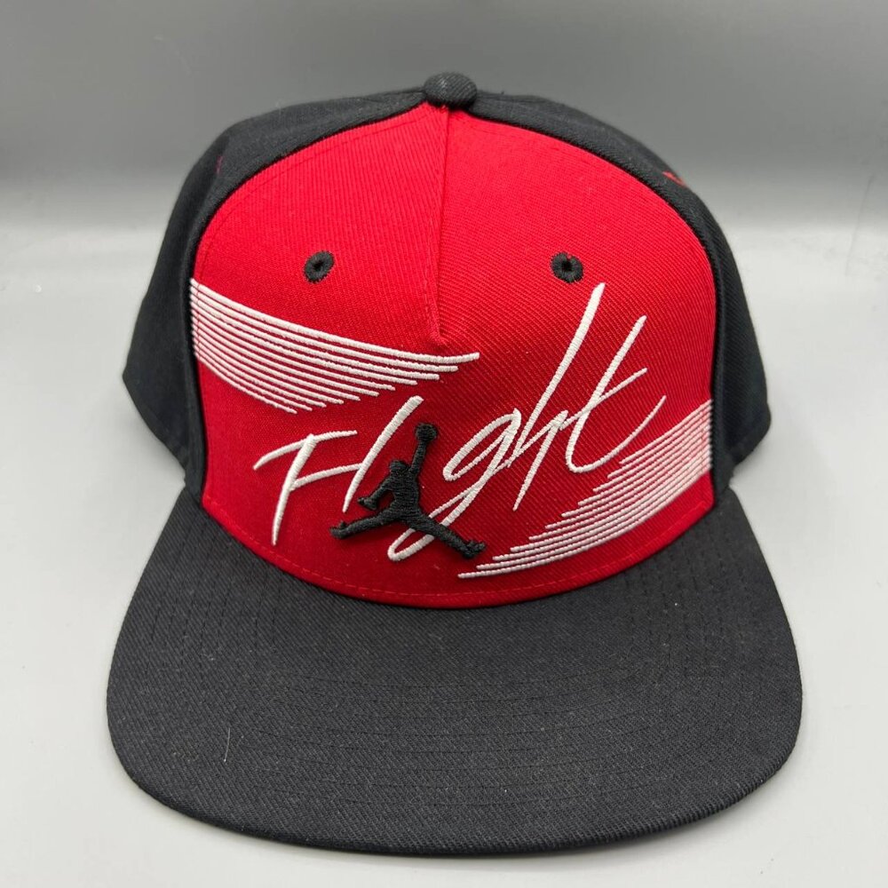 Air Jordan Flight Hat Men Black Red Embroidered Logo Jumpman Snap Back Cap